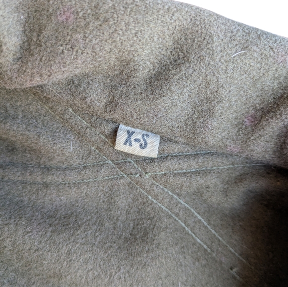 1950's Vintage US Army Military Wool Field Shirt/Jacket Army Green Unisex XS - Picture 6 of 6